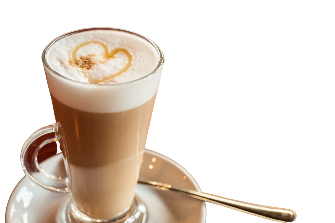 Latte, taze çekilmiş çekirdek kahveden, Lara Waffle da. Gerçek Latte deneyimi için